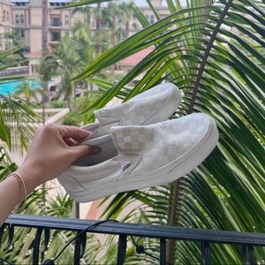 Vans Checkerboard Slip On True White/True White